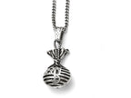 Chisel Stainless Steel Polished And Antiqued Money Bag Necklace
