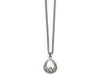 Chisel Stainless Steel Polished Claddagh Necklace