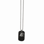 Chisel Stainless Steel Polished And Antiqued Leather Necklace
