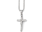 Chisel Stainless Steel Polished Cross W/jesus Necklace