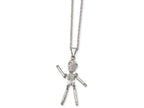 Chisel Stainless Steel Polished Moveable Skeleton Necklace