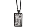 Chisel Stainless Steel Polished And Brushed Black Ip-plated Necklace