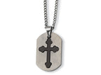 Chisel Stainless Steel Black Plated Cross Necklace - 22 inches