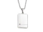 Chisel Stainless Steel Polished CZ Necklace