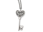 Chisel Stainless Steel Polished Mom Lock N' Key Chain Slide Necklace