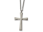 Chisel Stainless Steel Brushed And Polished Cross Necklace