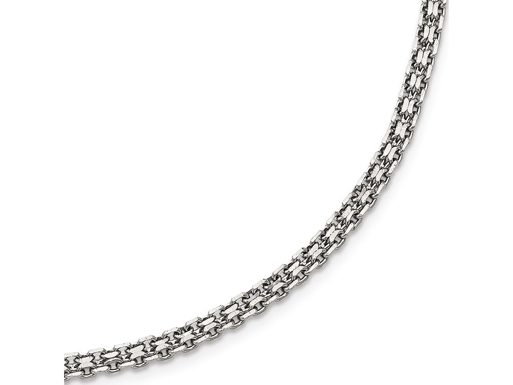 Chisel Stainless Steel Polished 3.10mm  Fancy Double Link Chain Necklace