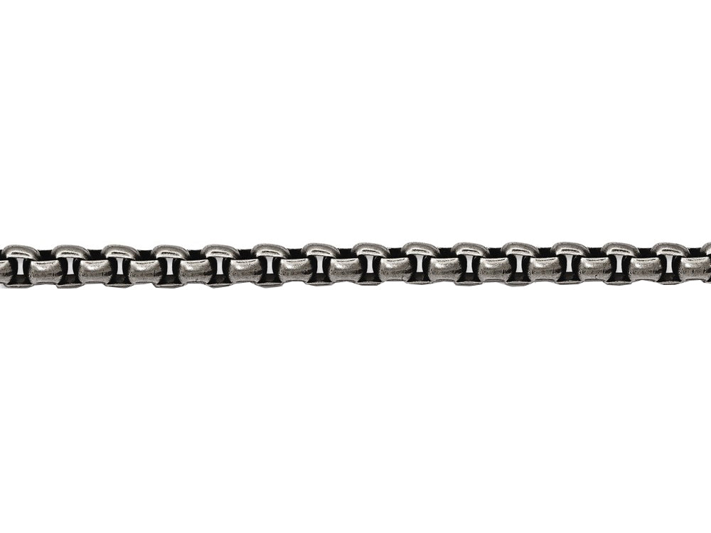 Chisel Stainless Steel Antiqued And Polished 3.9mm Rounded Box Chain Bracelet
