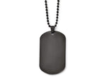 Chisel Stainless Steel Polished Black Ip Dog Tag Necklace