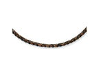 Chisel 4mm Genuine Leather Hexagon Weave Necklace - 18 inches