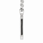 Chisel Stainless Steel Brushed And Polished Black Ip-plated And CZ Necklace
