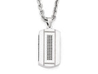 Chisel Stainless Steel Brushed And Polished Black Ip-plated And CZ Necklace