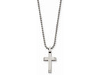Chisel Stainless Steel Polished Cross Necklace