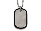 Chisel Stainless Steel Brushed Black Ip Edged Dogtag Necklace