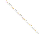 Chisel White and Yellow Rhodium Over Brass 1.20mm 2 Color Plated Fancy Chain Necklace
