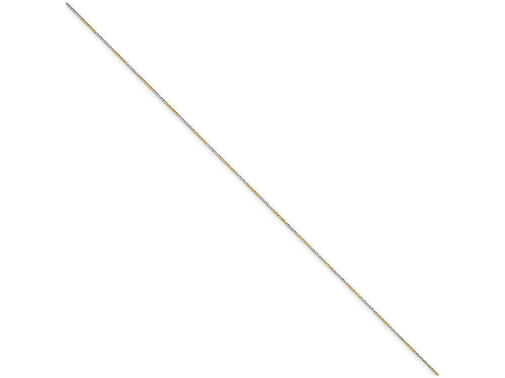 Chisel White and Yellow Rhodium over Brass 0.85mm 2 color plated Fancy Chain Necklace - 24 inches