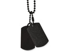 Chisel Stainless Steel Brushed And Laser Cut Black Ip Double Dogtag Necklace