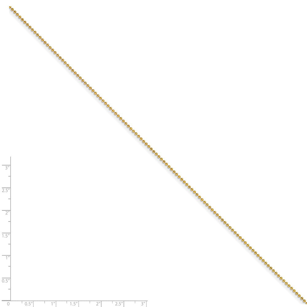 Chisel Yellow Rhodium over Brass 1.5mm Plated Ball Chain Necklace - 24 inches
