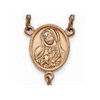 Chisel Stainless Steel Polished Rose Ip-plated Rosary Necklace
