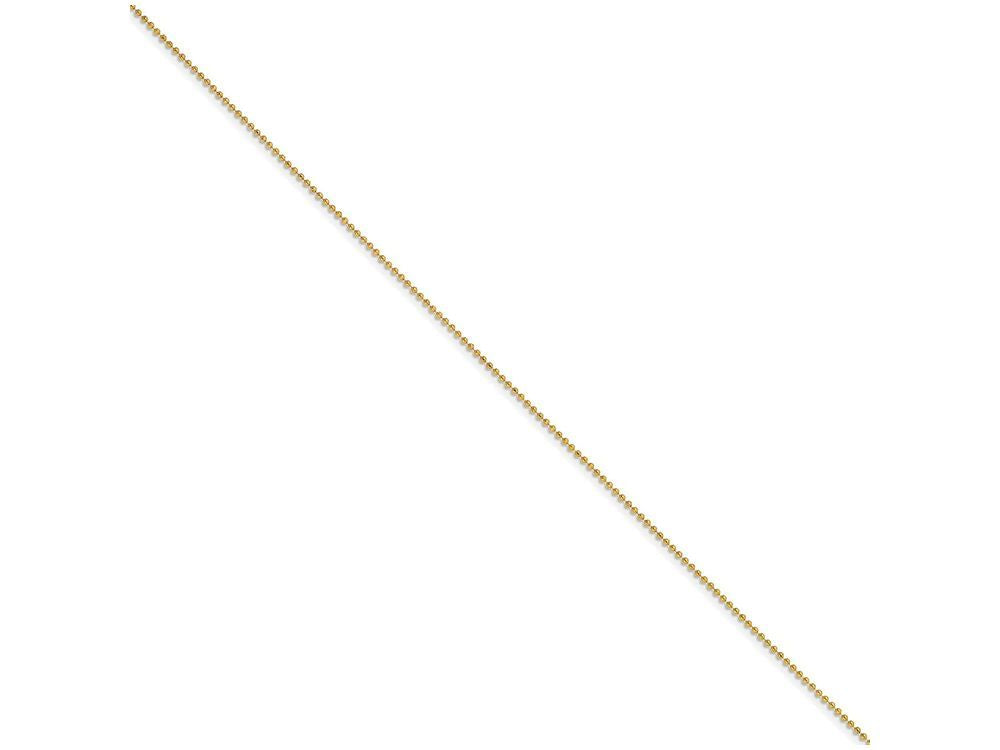 Chisel Yellow Rhodium over Brass 1.5mm Plated Ball Chain Necklace - 16 inches