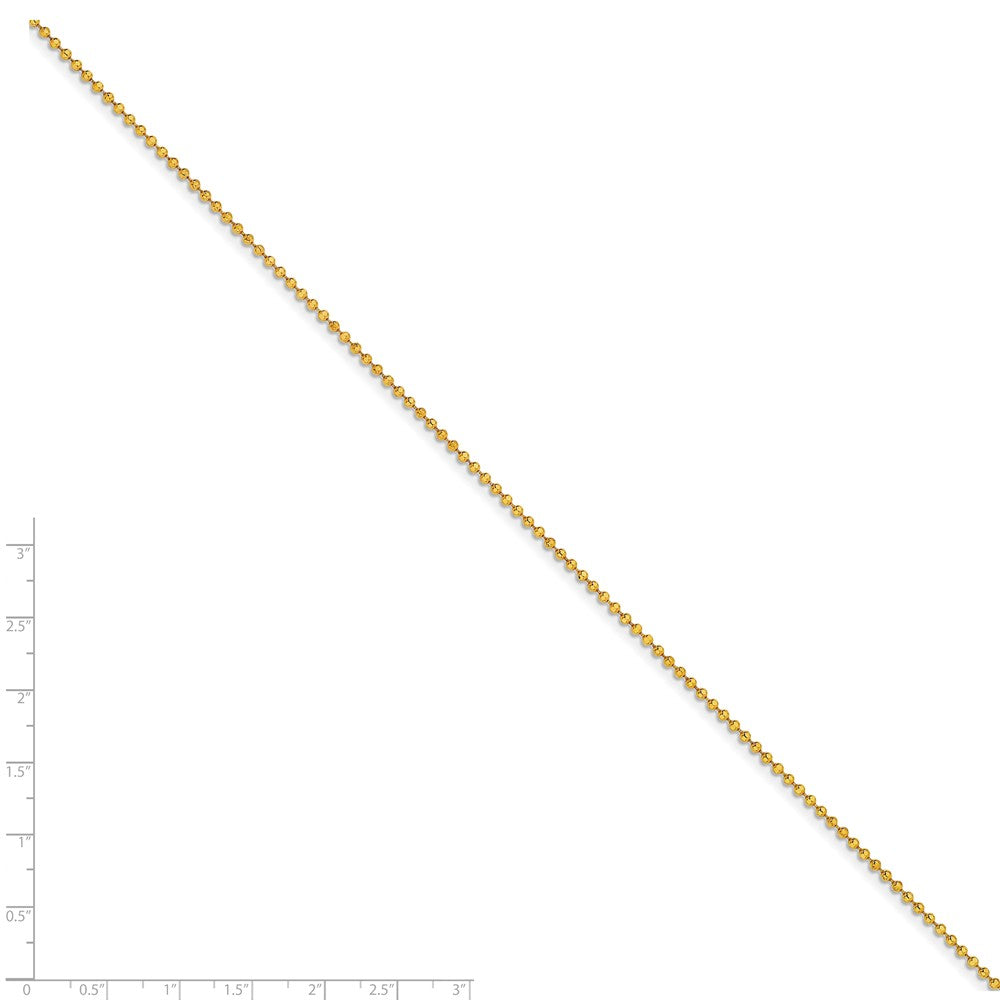Chisel Yellow Rhodium over Brass 2mm Plated Ball Chain Necklace - 16 inches