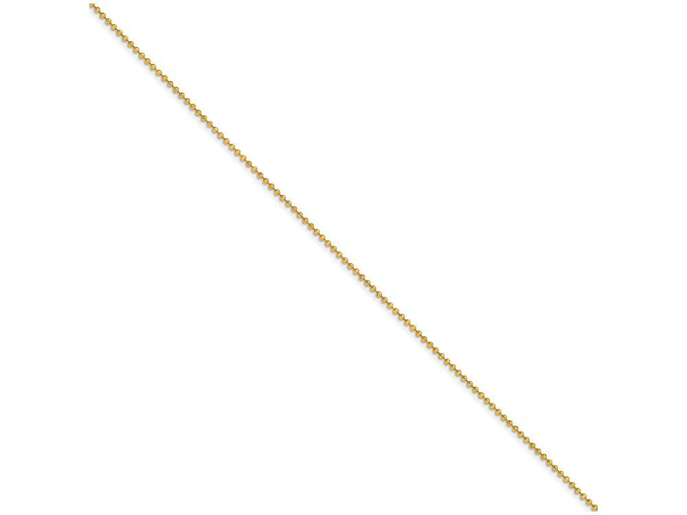 Chisel Yellow Rhodium over Brass 2mm Plated Ball Chain Necklace - 16 inches