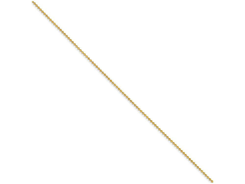 Chisel Yellow Rhodium over Brass 2mm Plated Ball Chain Necklace - 20 inches
