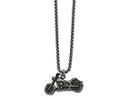 Chisel Stainless Steel Antiqued Motorcycle Necklace