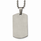 Chisel Stainless Steel Polished Rounded Edge 2mm Thick Dog Tag Necklace