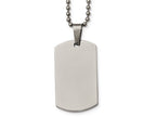 Chisel Stainless Steel Polished Rounded Edge 2mm Thick Dog Tag Necklace