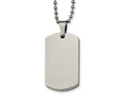 Chisel Stainless Steel Polished Rounded Edge 4mm Thick Dog Tag Necklace