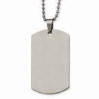Chisel Stainless Steel Polished Rounded Edge 2mm Thick Dog Tag Necklace