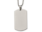 Chisel Stainless Steel Polished Rounded Edge 2mm Thick Dog Tag Necklace