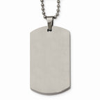 Chisel Stainless Steel Polished Rounded Edge 4mm Thick Dog Tag Necklace