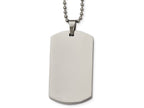 Chisel Stainless Steel Polished Rounded Edge 4mm Thick Dog Tag Necklace