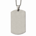 Chisel Stainless Steel Polished Rounded Edge Xlarge 2mm Thick Dog Tag Necklace