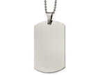 Chisel Stainless Steel Polished Rounded Edge Xlarge 2mm Thick Dog Tag Necklace