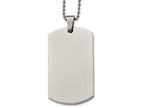 Chisel Stainless Steel Polished Rounded Edge Xlarge 4mm Thick Dog Tag Necklace