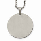 Chisel Stainless Steel Polished Circle 2mm Thick Dog Tag Necklace