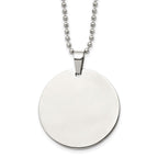 Chisel Stainless Steel Polished Circle 2mm Thick Dog Tag Necklace