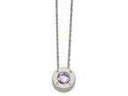 Chisel Stainless Steel Polished CZ June Birthstone Necklace
