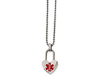 Chisel Stainless Steel Small Heart Medical Pendant Necklace