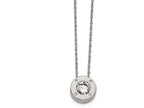 Chisel Stainless Steel Polished CZ April Birthstone Necklace