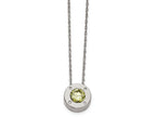 Chisel Stainless Steel Polished CZ August Birthstone Necklace