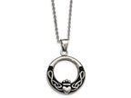 Chisel Stainless Steel Polished And Antiqued Claddagh Necklace