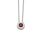 Chisel Stainless Steel Polished CZ January Birthstone Necklace