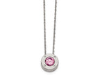 Chisel Stainless Steel Polished CZ October Birthstone Necklace
