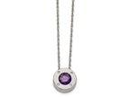 Chisel Stainless Steel Polished CZ February Birthstone Necklace
