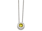 Chisel Stainless Steel Polished CZ November Birthstone Necklace