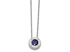 Chisel Stainless Steel Polished CZ September Birthstone Necklace